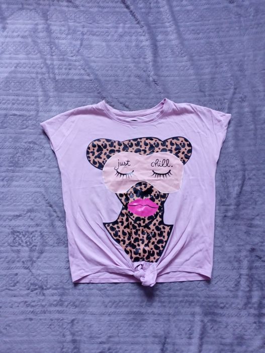 Koszulka z nadrukiem pantery rozm.158
