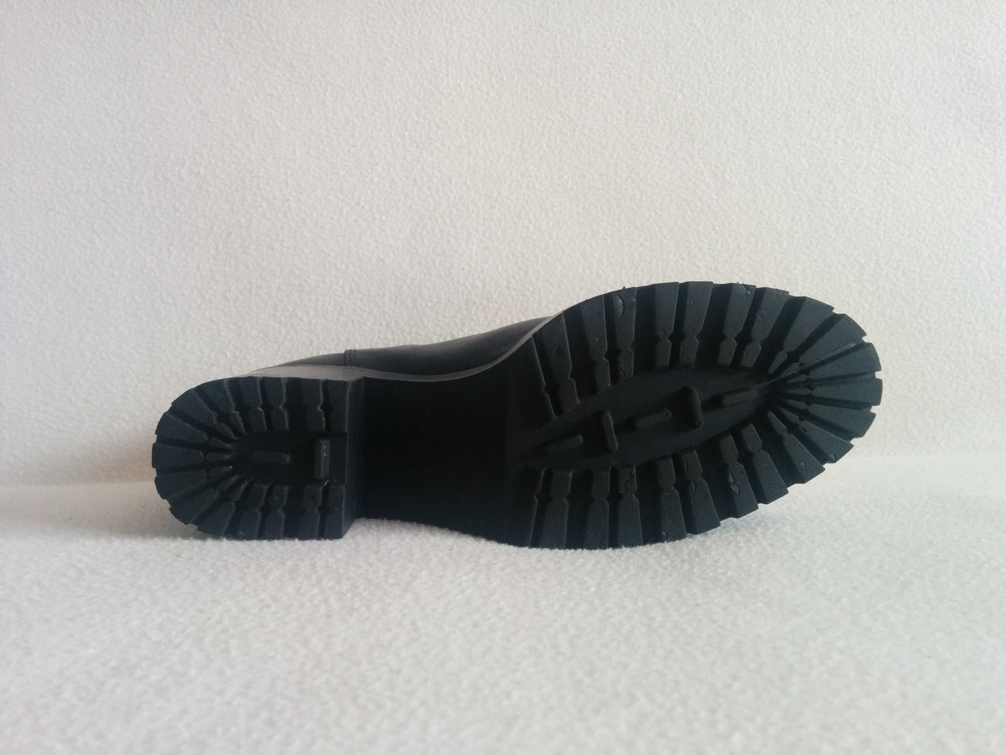 ZARA botki ze skóry naturalnej - damskie buty