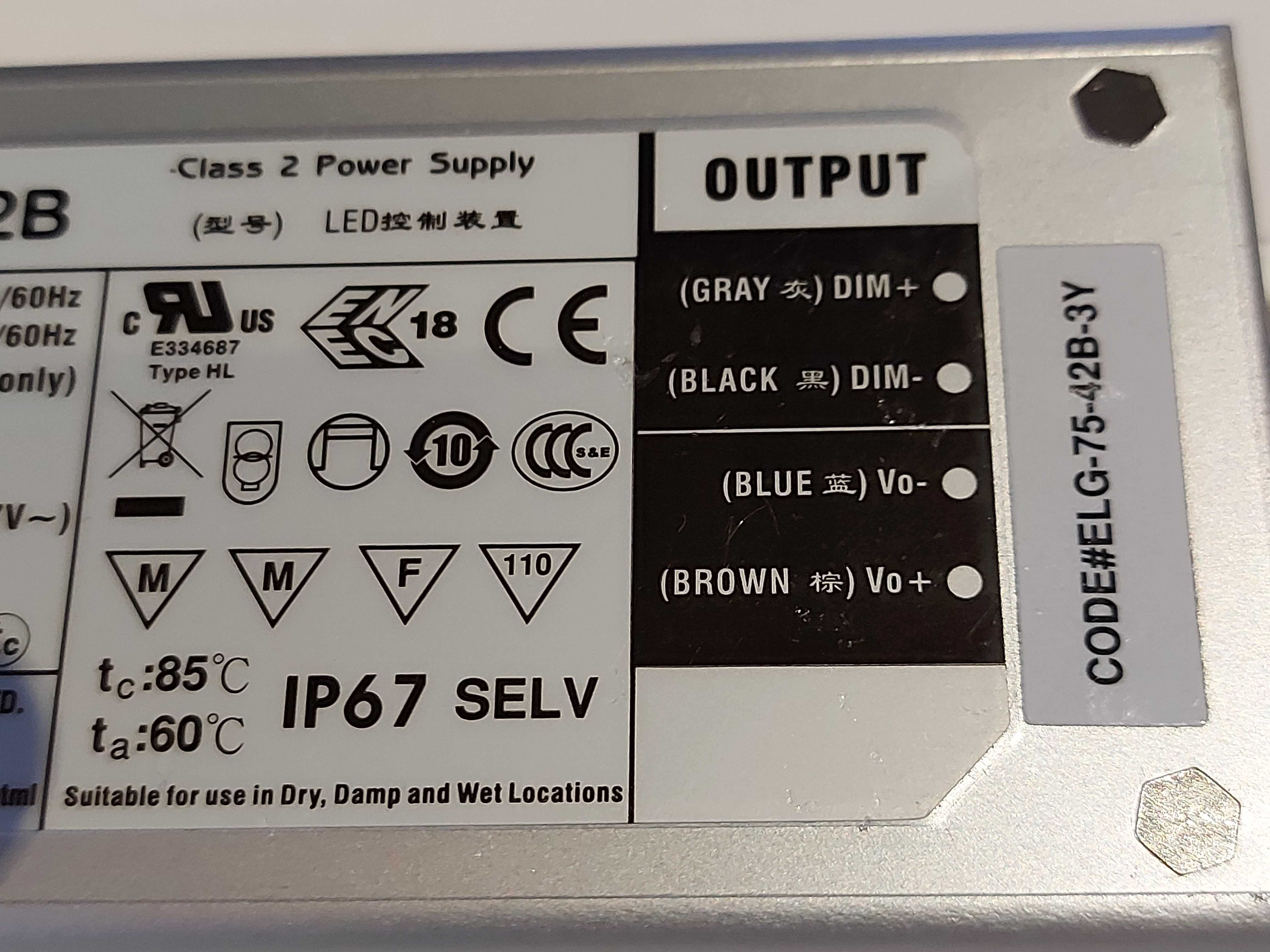 Zasilacz led MEAN WELL ELG-75-42B-3Y