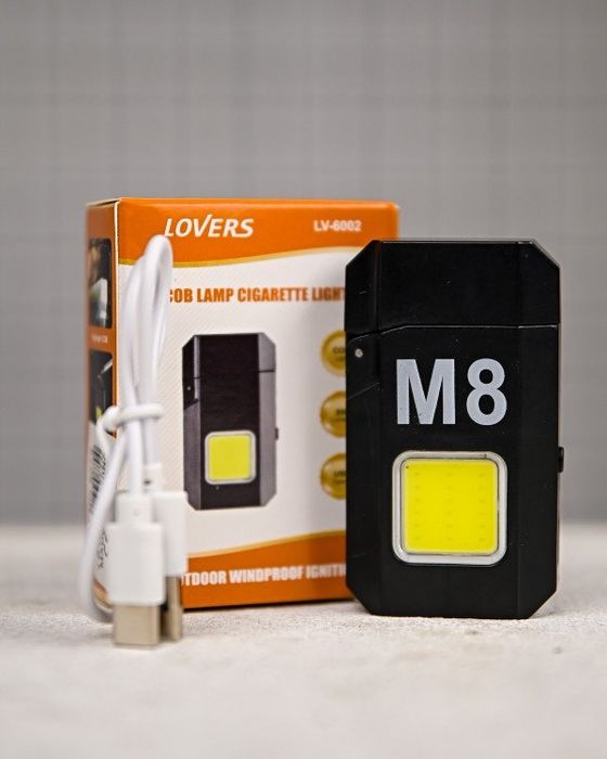 Електроімпульсна запальничка M8 USB з ліхтариком