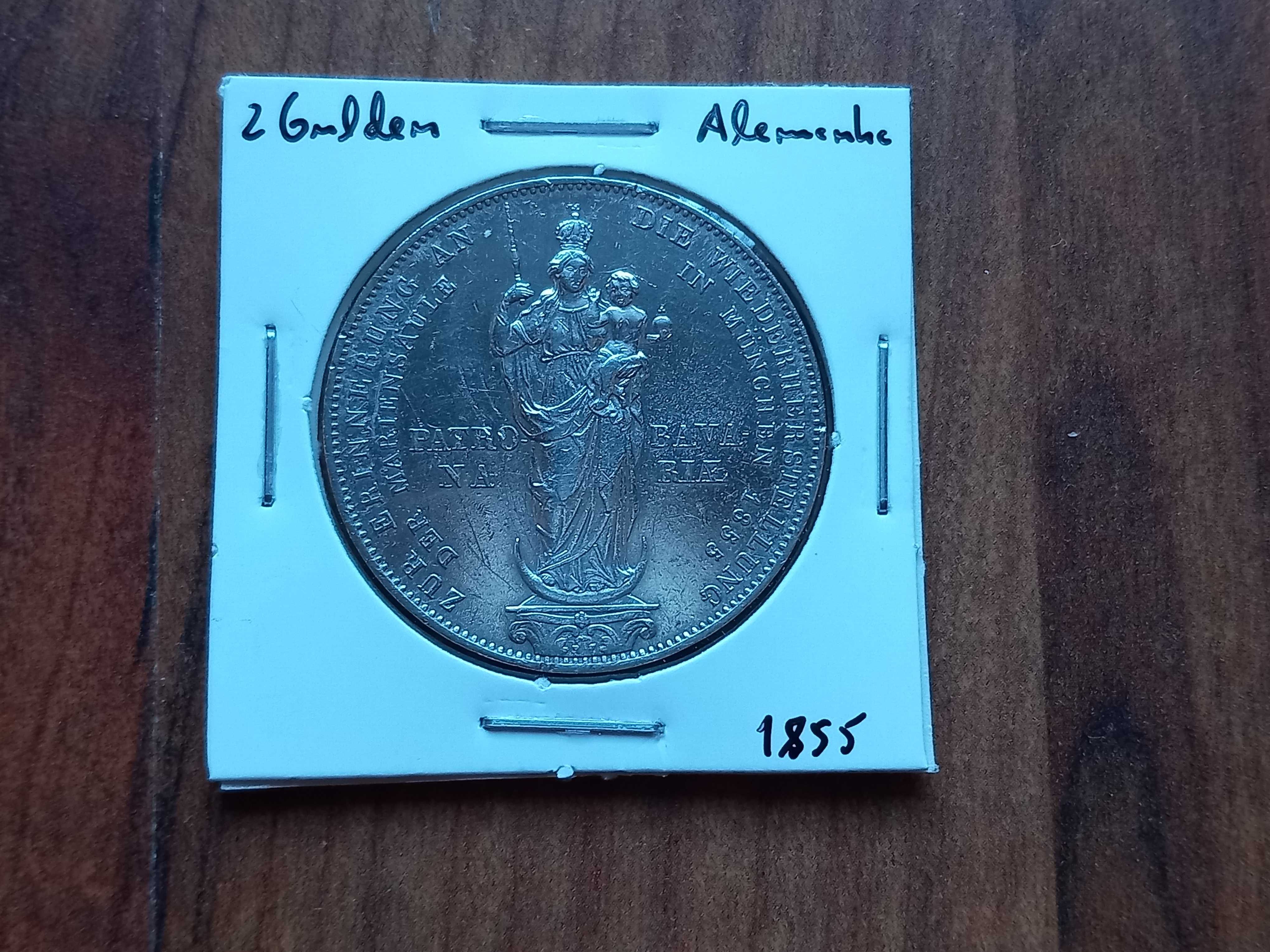 Moeda 2 Gulden 1855 Alemanha