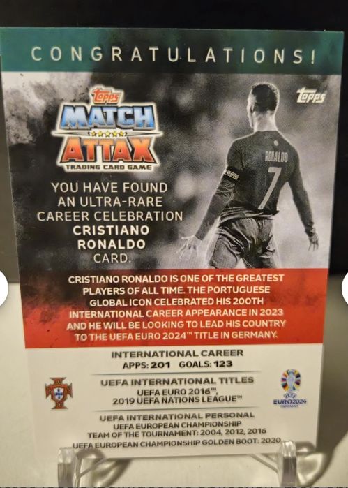 Cristiano Ronaldo "THE SIUUU", Topps Match Attax Euro 2024. Portugal.