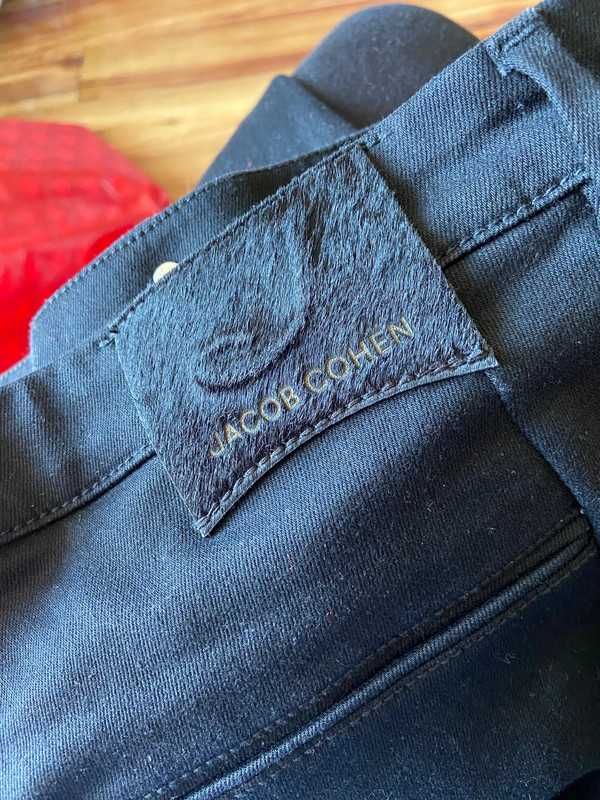 Jacob cohen 38 40 czarne recznie robione dzwony jeans dlugie premium