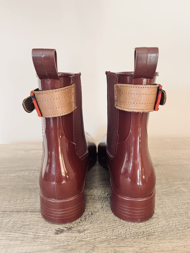Kalosze burgundowe Tommy Hilfiger 38
