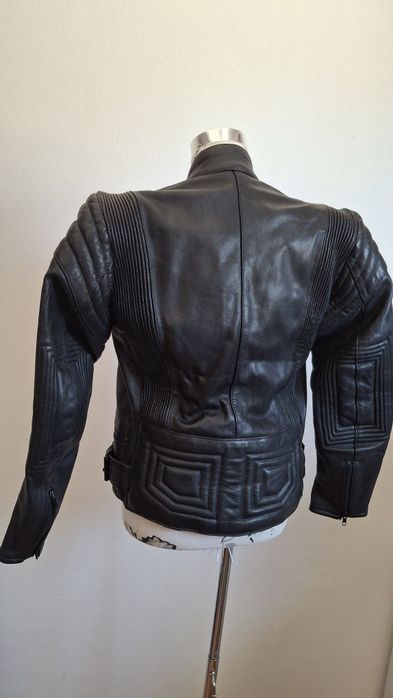 Casaca de pele preta Wing