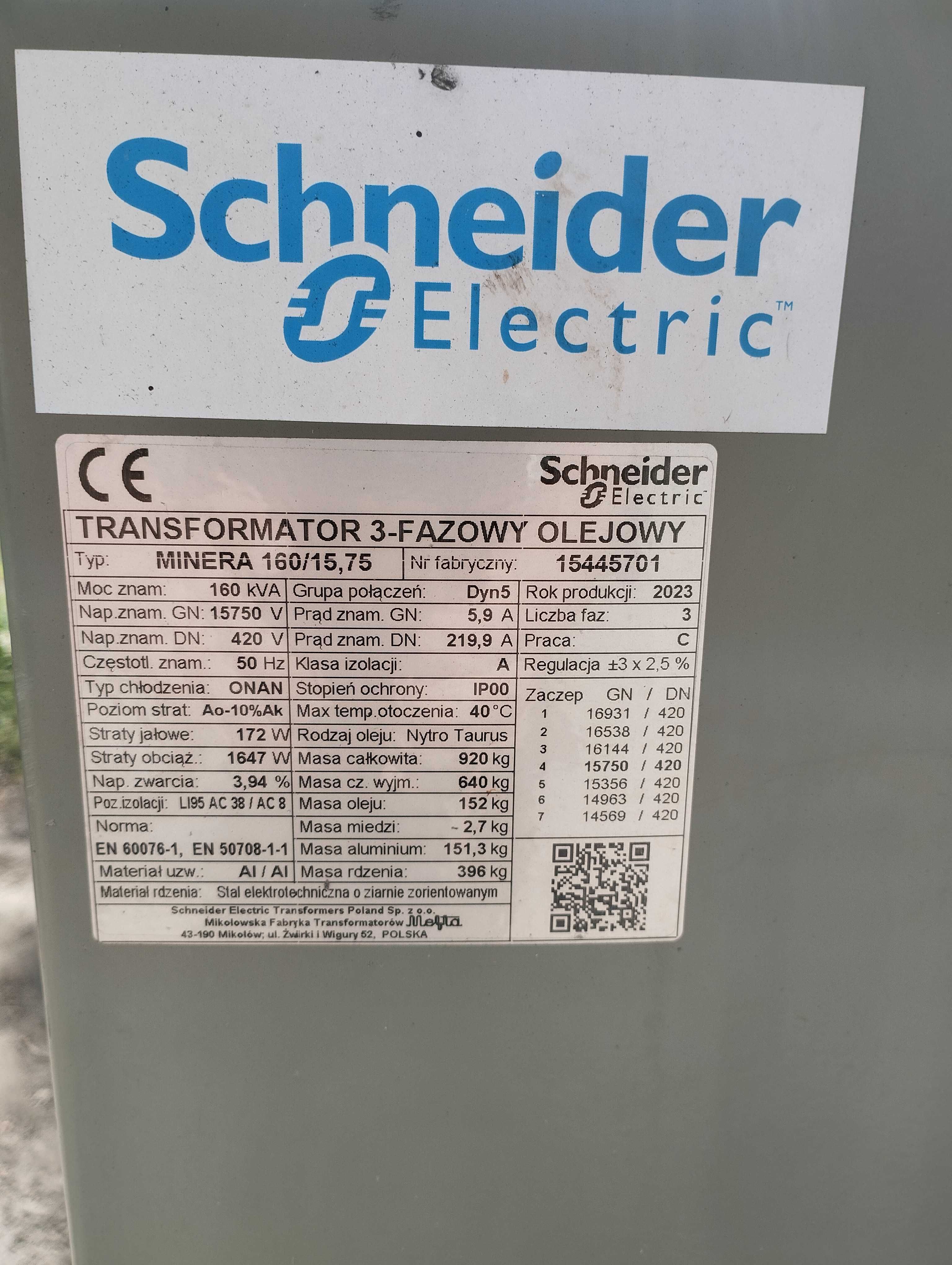 transformator olejowy 160 kVA nowy