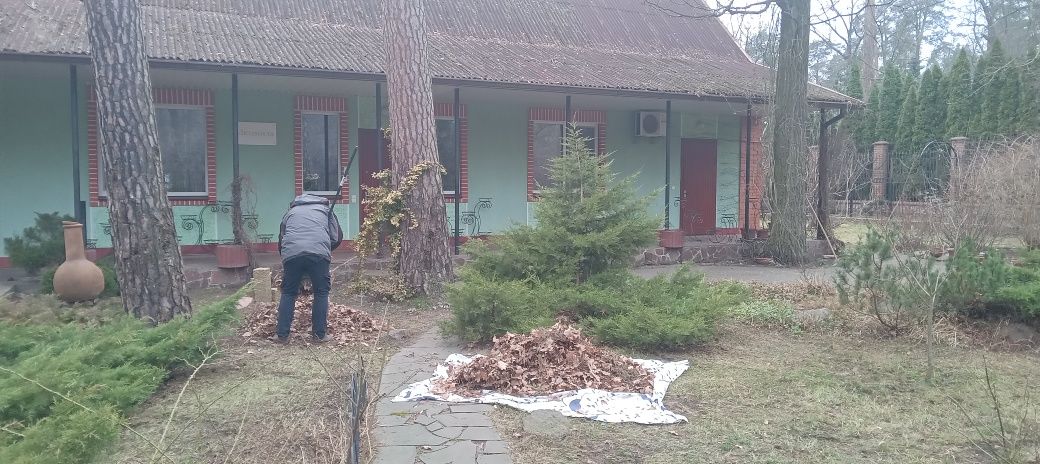 Прибирання ділянок, Розчищення ділянки, вирубка порості.
 * Розчищення