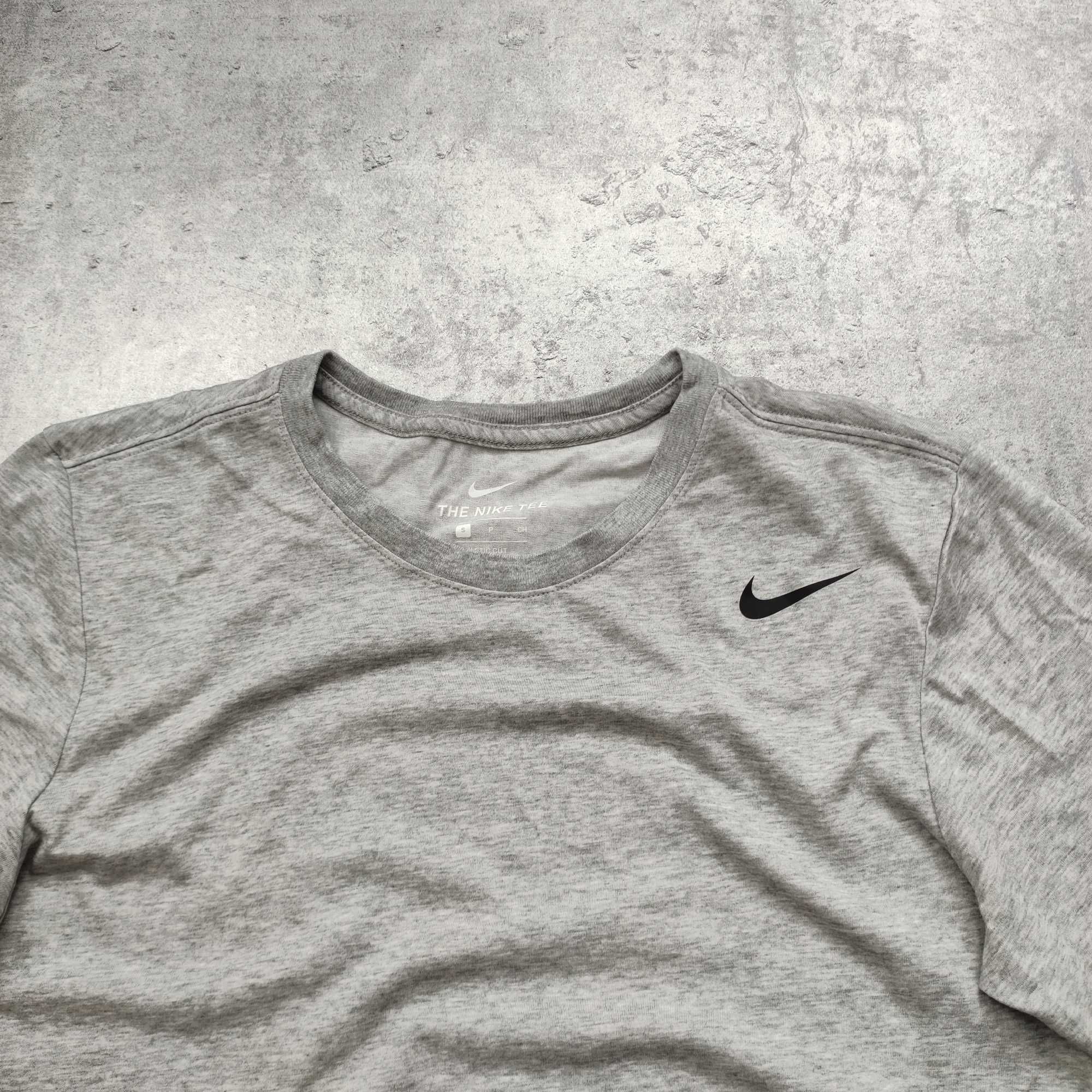 MĘSKA Koszulka PREMIUM Szara Lekka Dri-Fit Trening Nike Logo Siłownia
