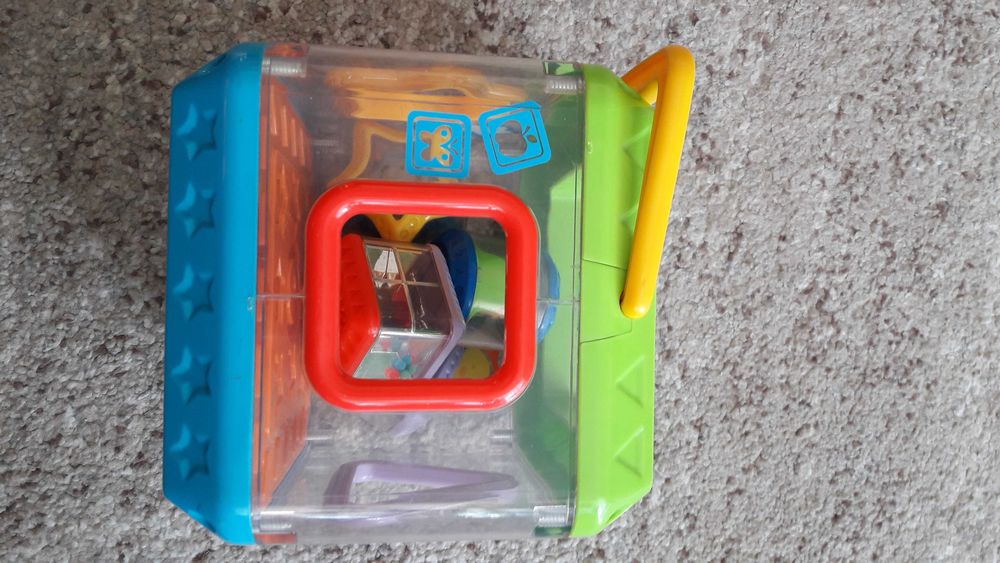 Grające wiaderko Fisher Price sorter + wieża z klocków