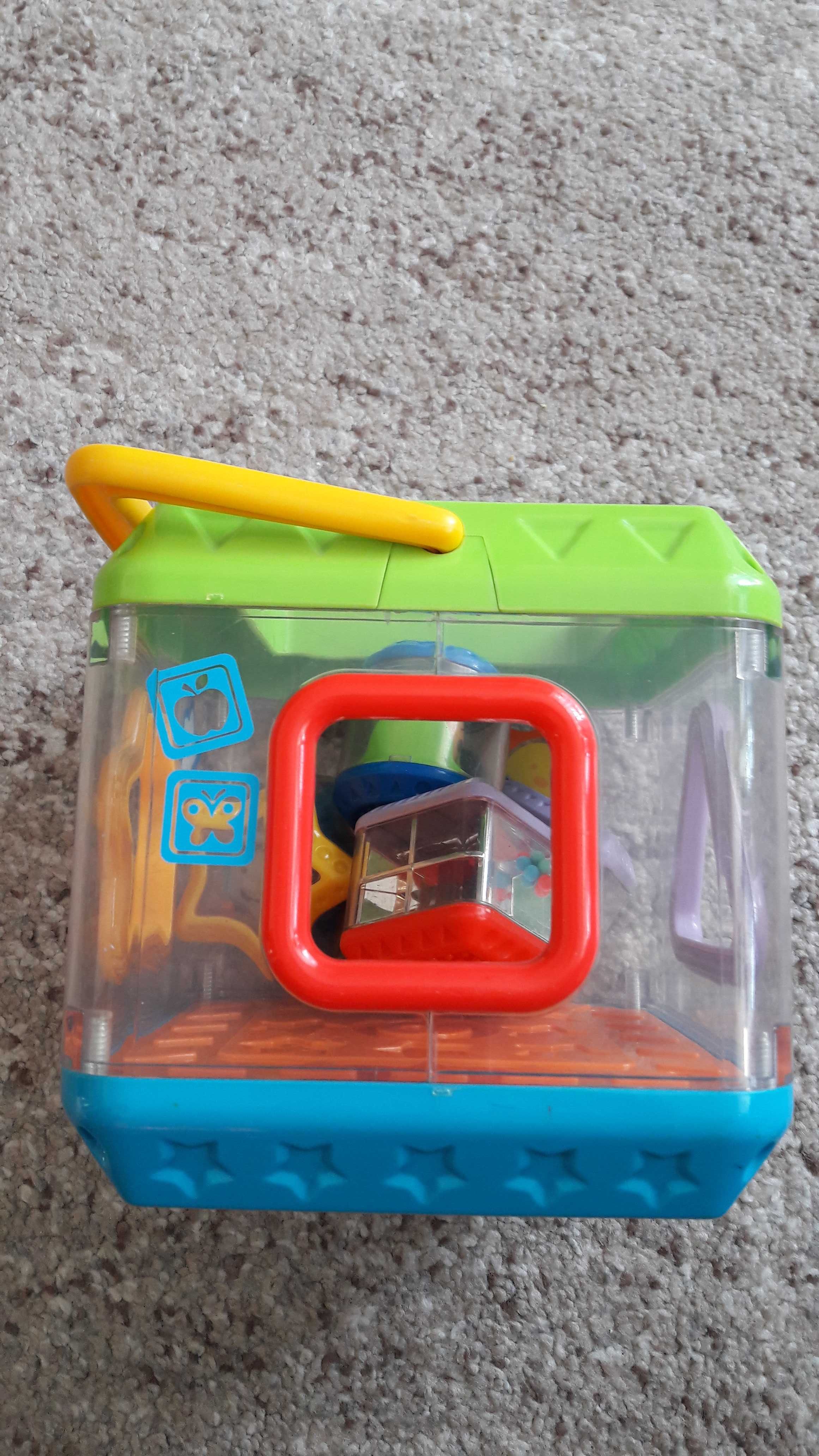 Grające wiaderko Fisher Price sorter + wieża z klocków