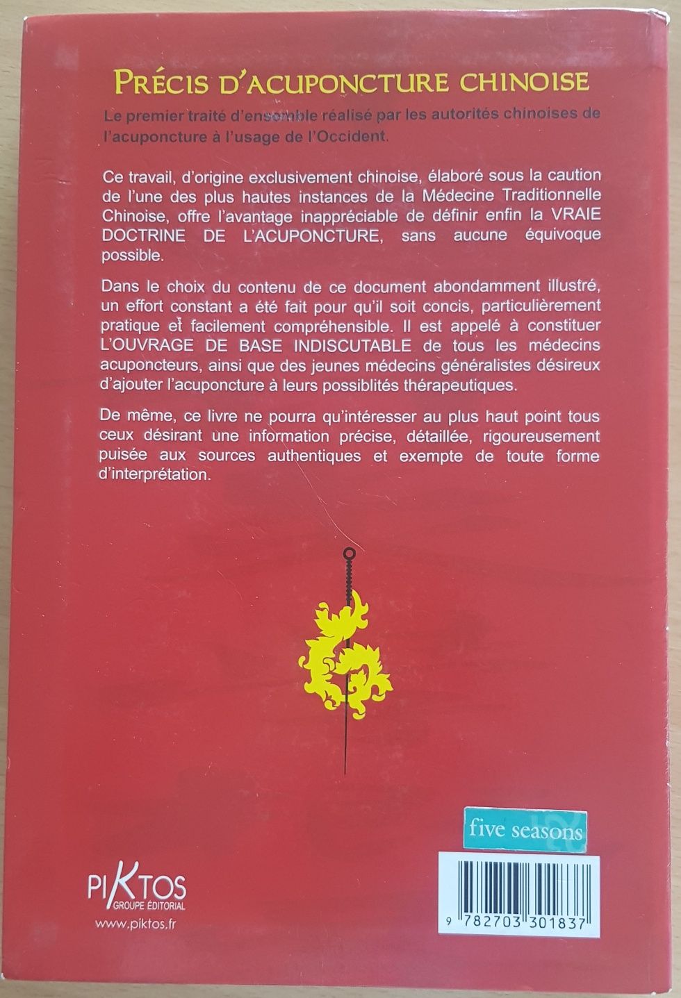 Vendo Livro Précis D' Acuponcture Chinoise, Académie de MTC