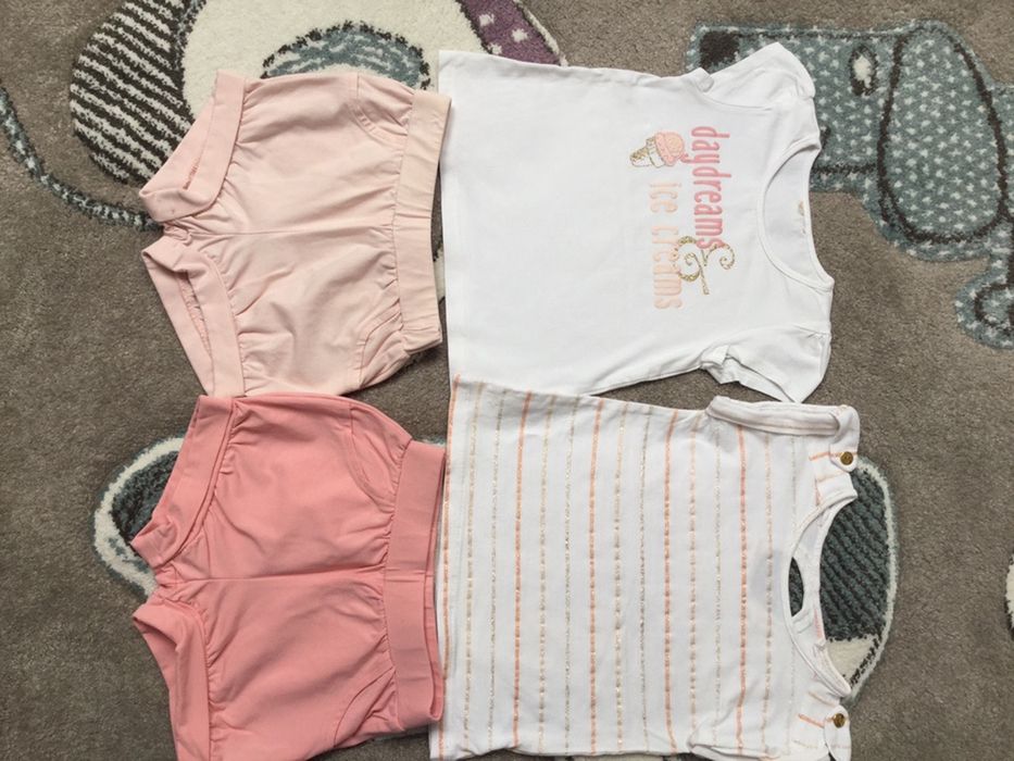 Komplet 2xbluzeczka i 2x spodenki rozm 92