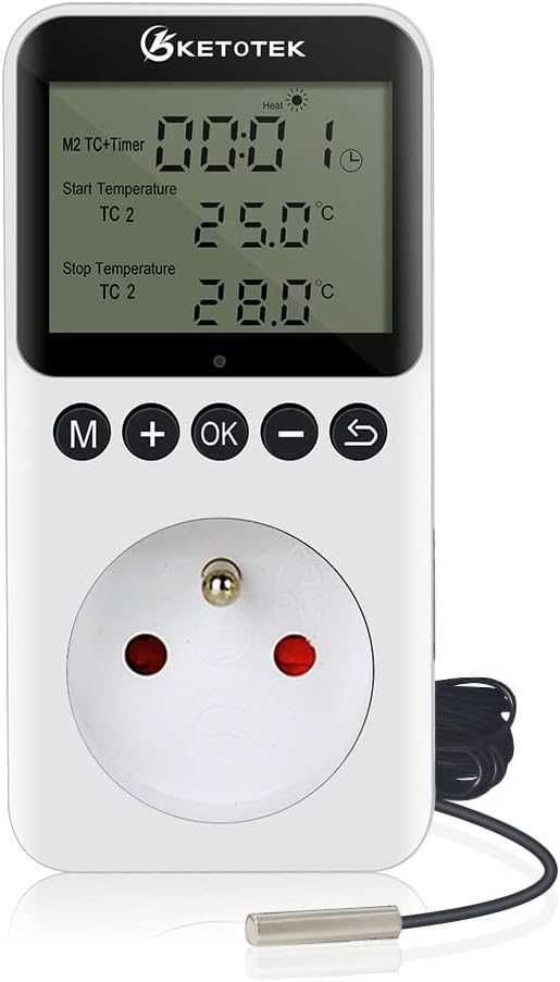 Kontroler temperatury cyfrowy z sondą Termostat - KETOTEK KT3200PRO-FR