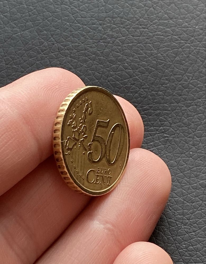 Рідкінсна монета 50 EURO Centt 2002 Italia Кінна статуя Марка Аврелія