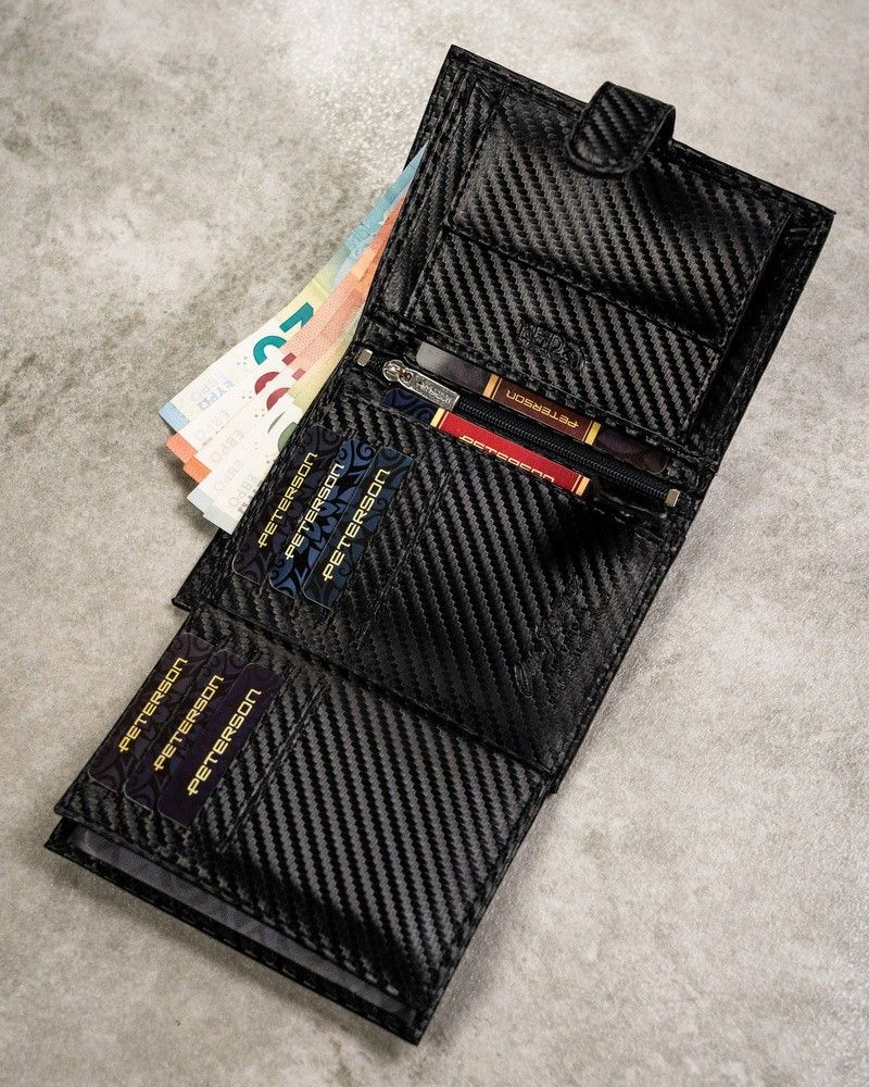 zestaw prezentowy carbon z portfelem i brelokiem — peterson