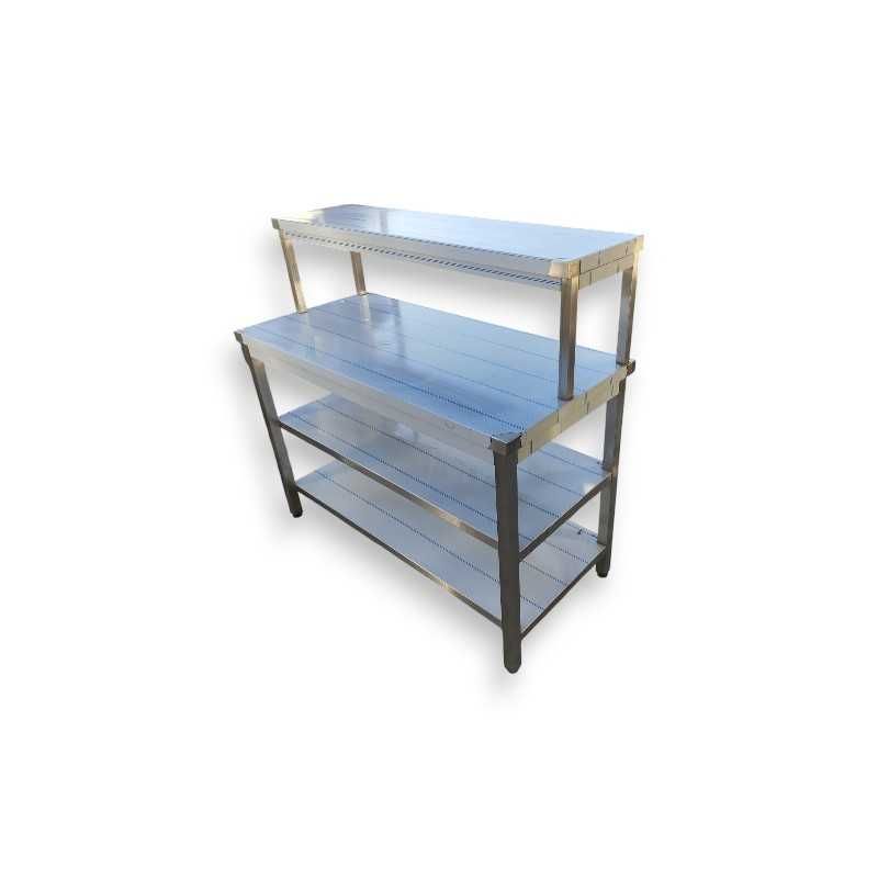 Mesa com Prateleira Superior em Inox - NOVA