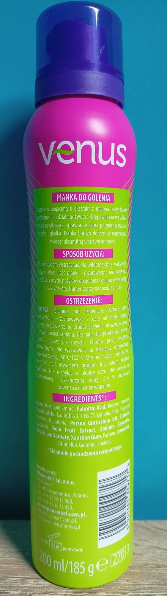 Pianka do golenia Venus 200 ml nawilżająca awokado+melon