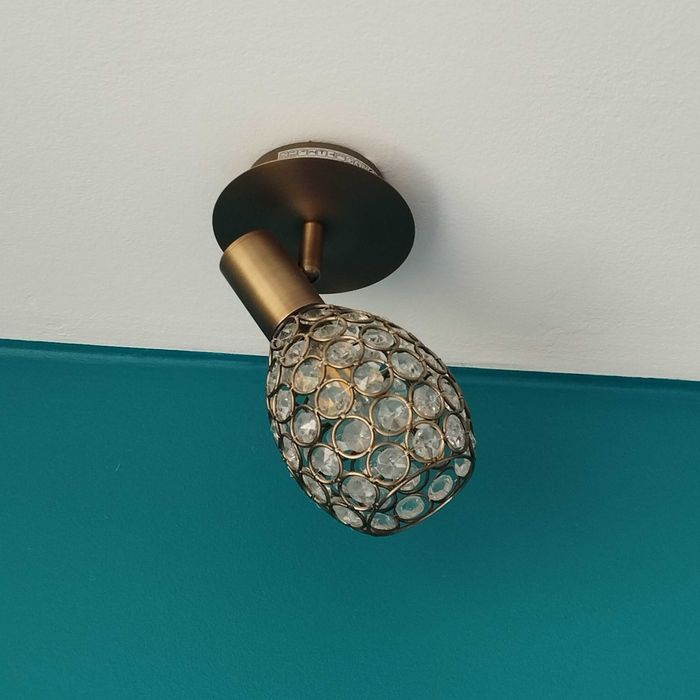 2 x Lampa Sufitowa Żyrandol Kryształowa Swarovski, mosiądz+ 2x kinkiet