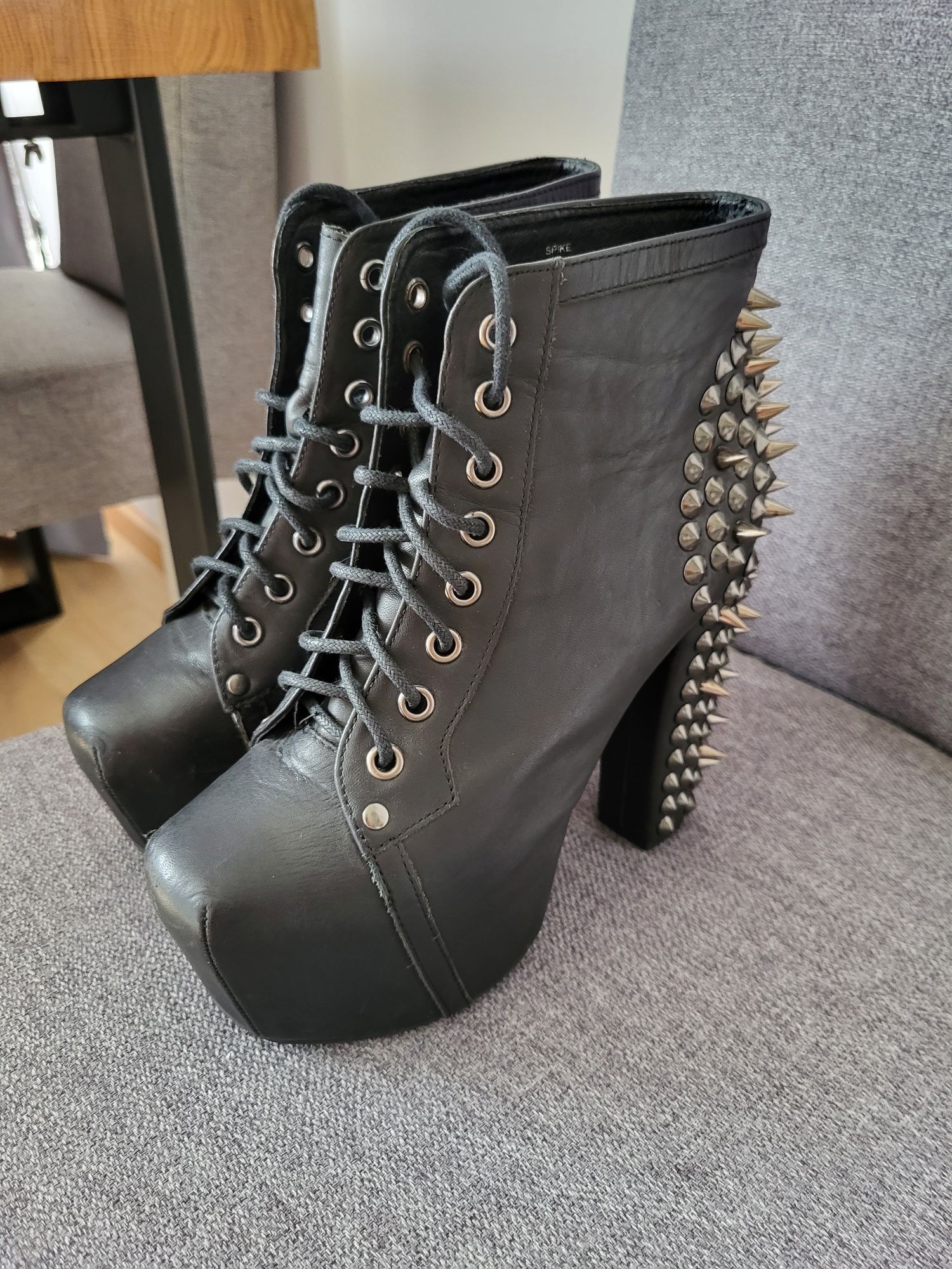 Jeffrey Campbell Botki LITA na obcasie skóra r.37