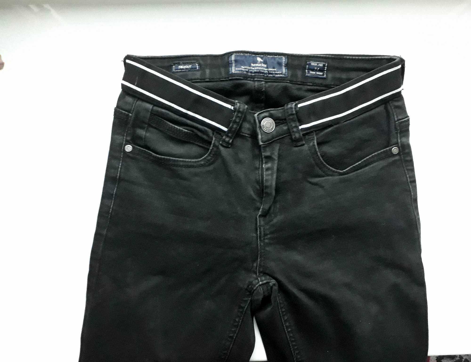 medicine spodnie czarne damskie 34 xs skinny rurki