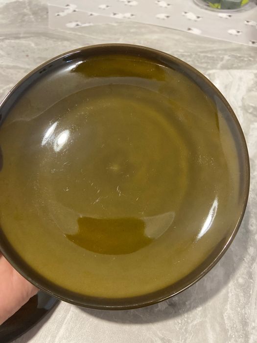 3 talerzyki deserowe zielone Porcelit Pruszków