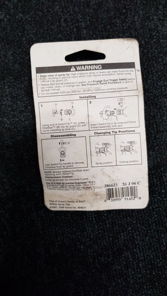 Dysza natryskowa niskociśnieniowa RAC TM 5 SwitchTip TM 621 Graco