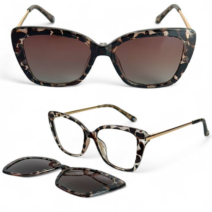 Okulary Zerówki Blue Light Nakładka Polaryzacyjna Damskie Etui TR90