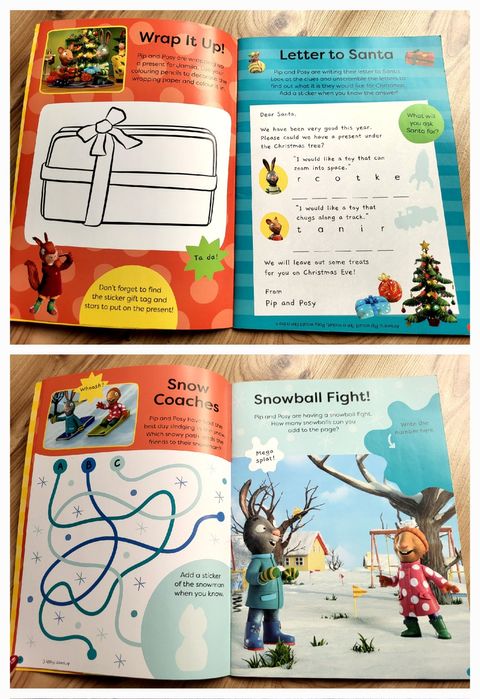 Pip and Posy Countdown to Christmas sticker activity book z naklejkami