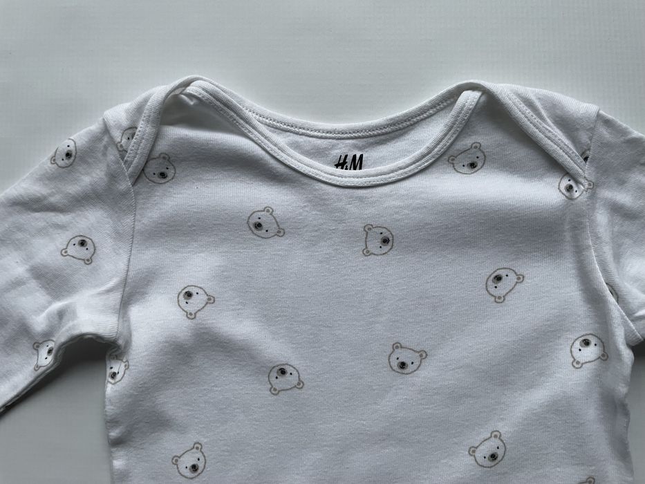 Body H&M 98 bawełna organiczna misie długi rękaw