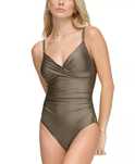 Calvin Klein купальник слитный р М-S  (6 США) оливковый
