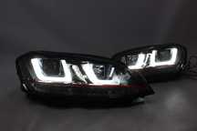 Reflektory lampy przód przednie VW GOLF VII 7 H7 DRL LED U-BAR NEON