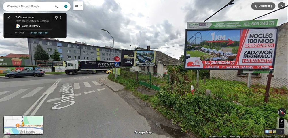 Reklama Billboard Zator Energylandia Wydruk montaż oświetlenie