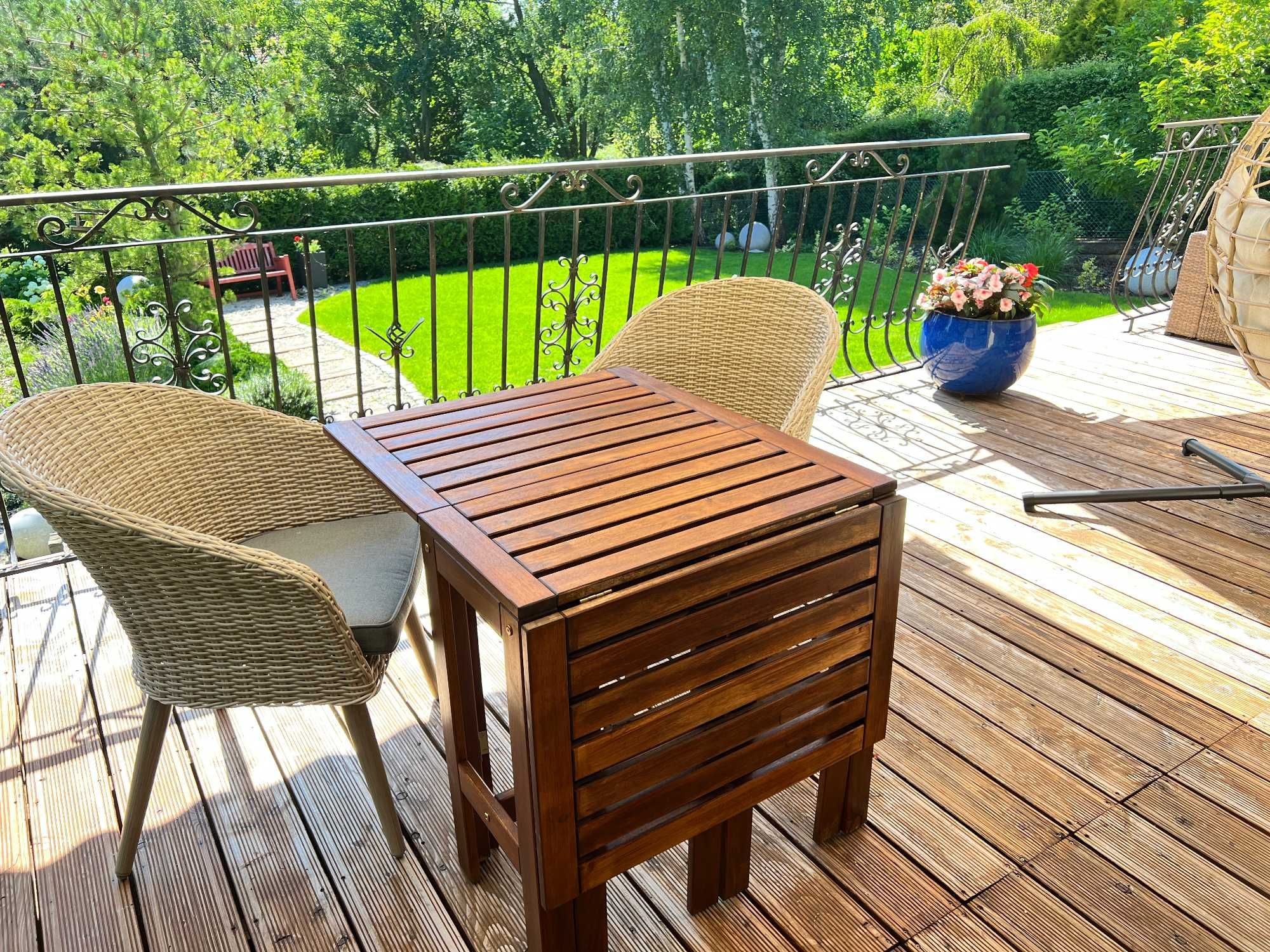 Stół na taras, balkon - IKEA APPLARO składany drewniany 130x70
