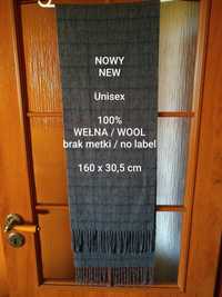 NOWY  Elegancki szal wełniany, Uniseks, 160 x 30,5 cm