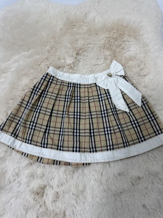 Spodniczka w kratke elegancka 86 z kokarda mini dla dziewczynki swieta