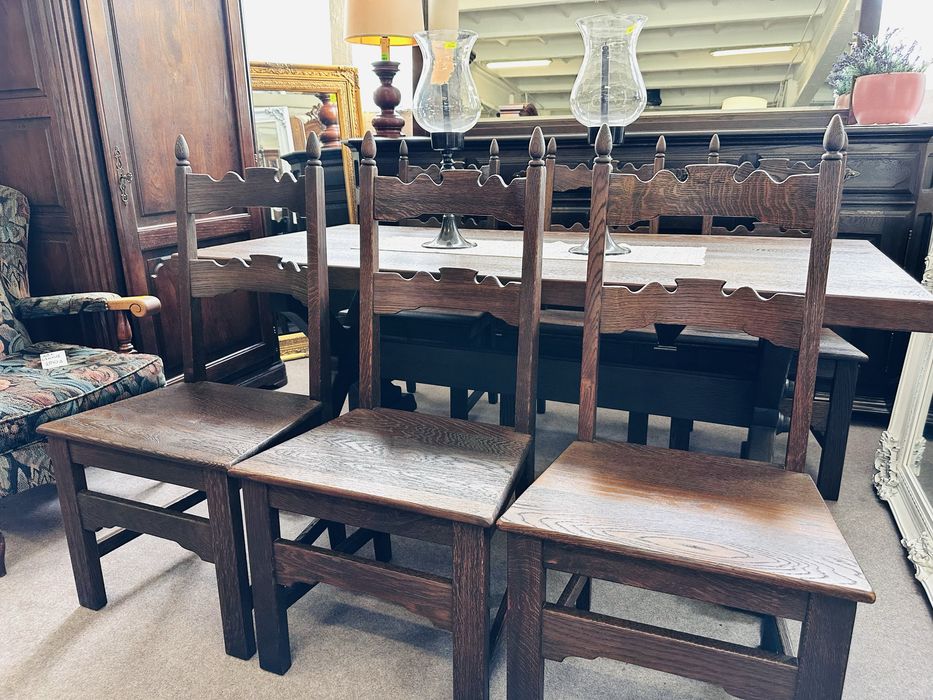 Do klimatycznego wnętrza :) Stół z 6 krzesłami SZCZOTKOWANE DREWNO DĄB