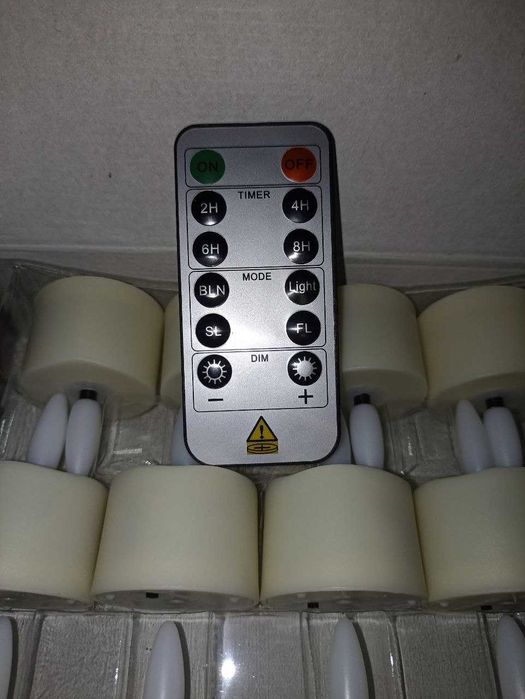 12 светодиодных чайных свечей с функцией подзарядки