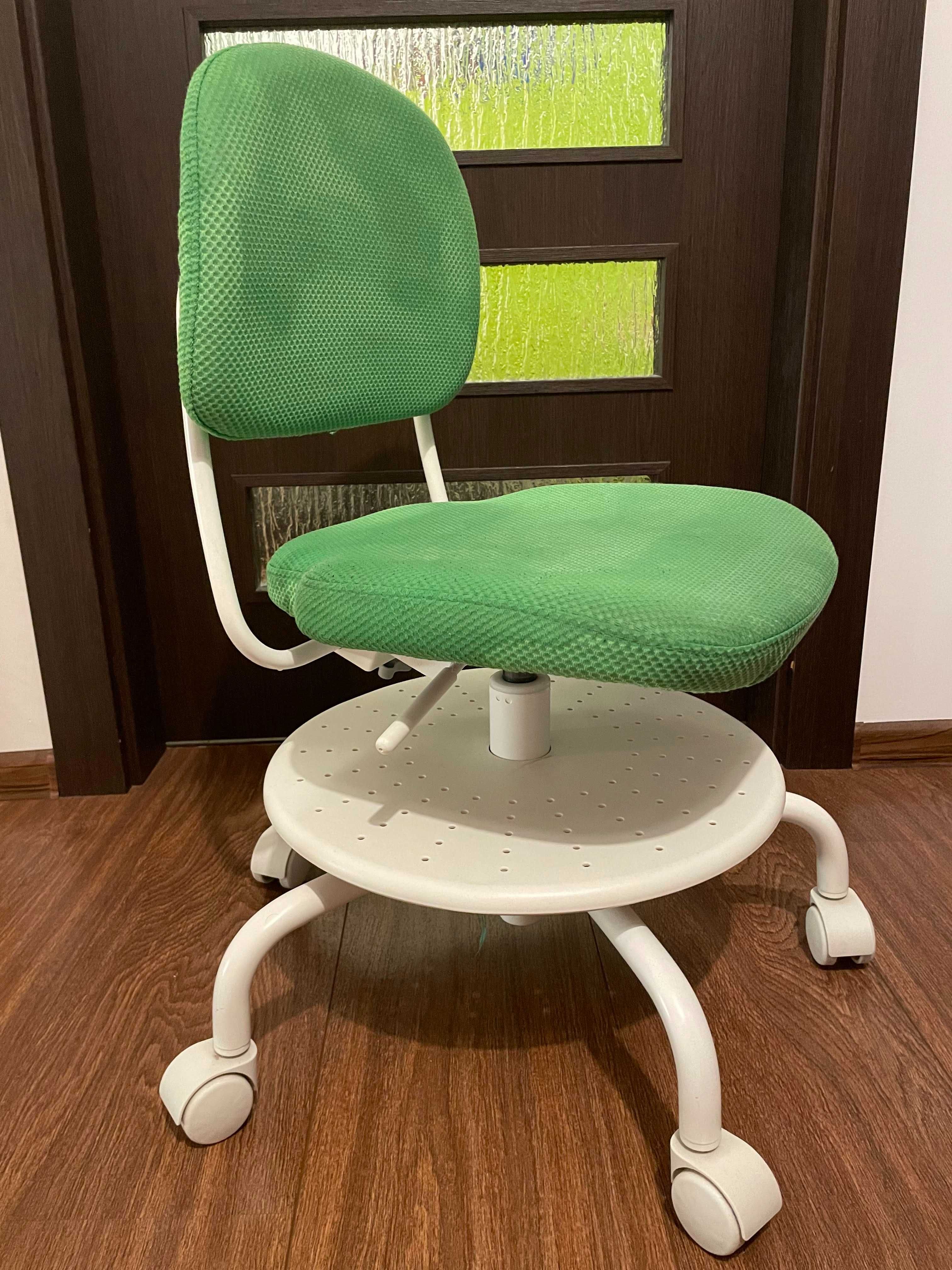 Krzesło obrotowe dziecięce IKEA VIMUND Zielone