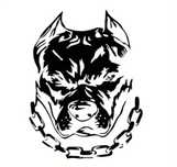 BULDOG - 15cm x 20cm - czarna naklejka na auto samochód quad laptop