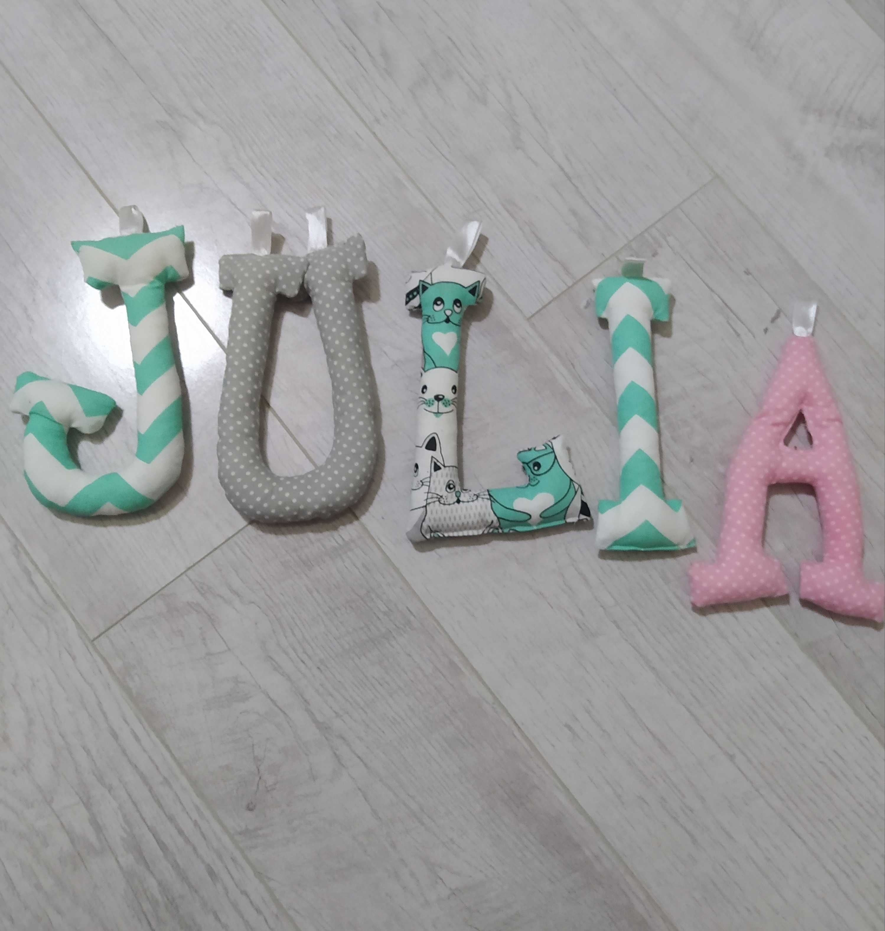 Literki literka Julia szyte do pokoju bdb możliwa wysyłka