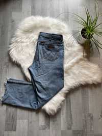 Vintage distressed Wrangler denim spodnie jeansowe z dziurami