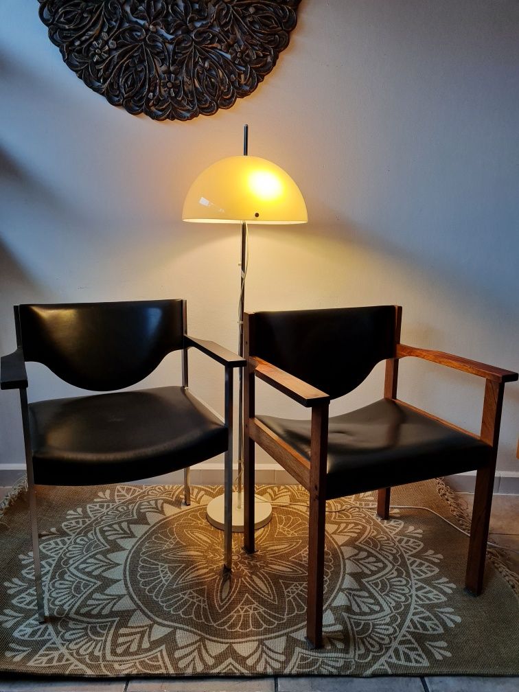 Fotel skórzany Lübke,lounge chair, Niemcy lata 60,Mid-Century Modern