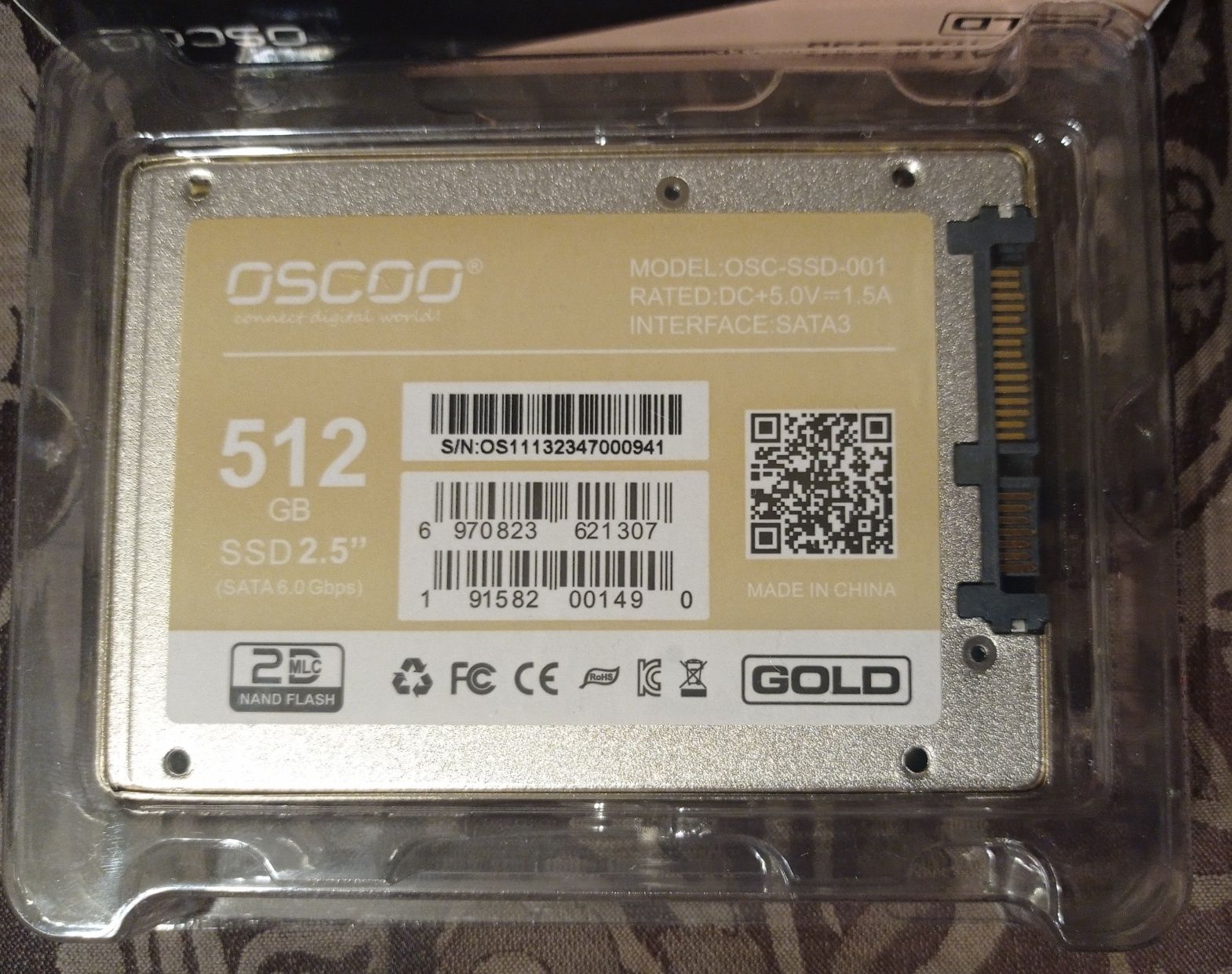 НОВЫЙ Sata ssd на 512gb с 2D NAND MLC памятью
