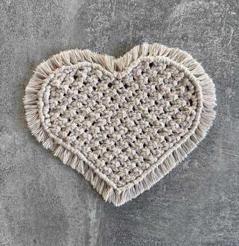 Podkładka pod kubek Prezent Serce Heart Makrama boho