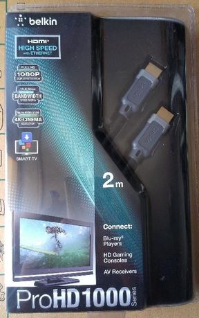 Kabel Belkin HDMI-HDMI 2m AV10000QP2M ProHD1000 3D Ethernet GOLD Nowy
