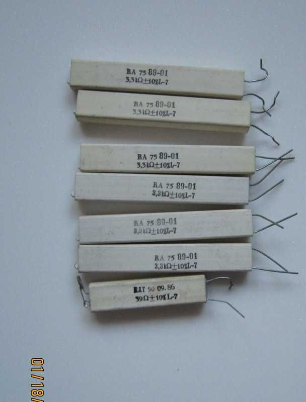 Rezystory ceramiczne RA 75 i RAT 50  zestaw