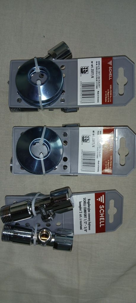 Zawory kątowe Schell Comfort 1/2" x 3/8" bez filtra 2 szt 3 komplety