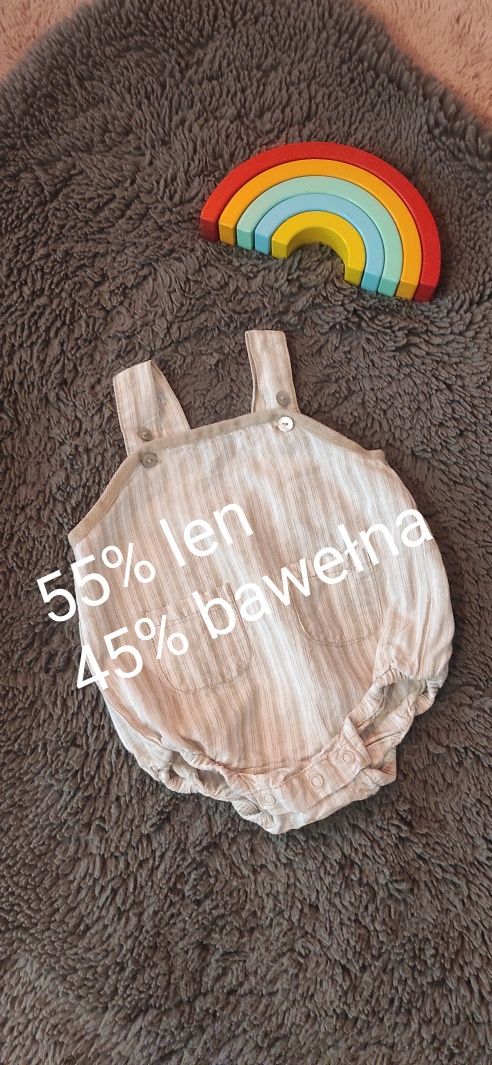 Lniano bawełniane spodenki/bloomersy Name it. Rozmiar 56/62
