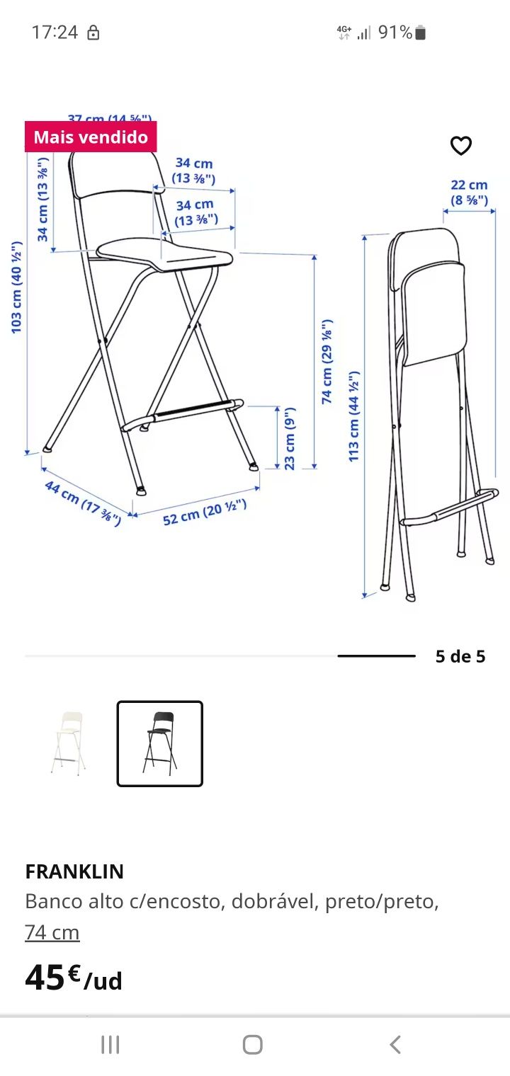 Cadeira FRANKLIN do IKEA ( nova )