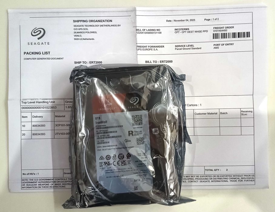 NOWY! Dysk Seagate Ironwolf ST8000VN004 (NAS) 8TB 3,5" SATA